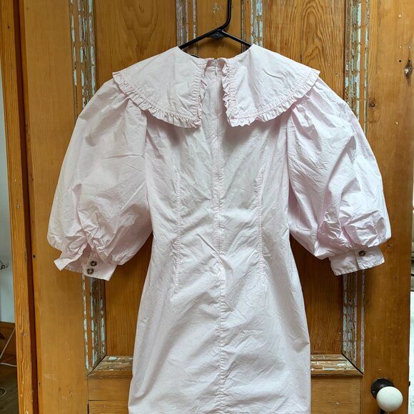 Ganni Pink Poplin Short Dress - Picture 2 of 6